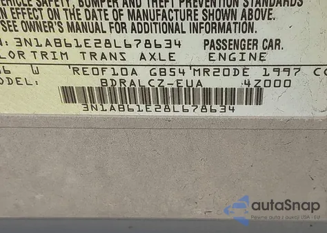 2008 Nissan Sentra 2.0 z USA, uszkodzony, nr VIN 3N1AB61E28L678634